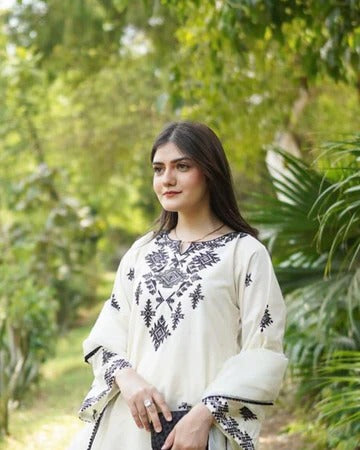 Noir Elegance – Embroidered 3-Piece Suit