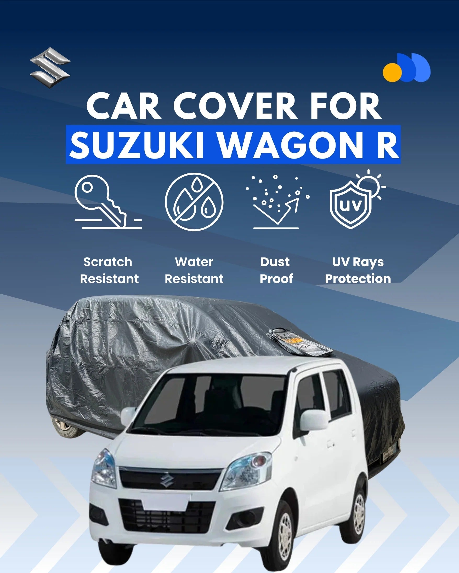 Suzuki Wagon R Car Topcover Black Coat Parking Cover || CP Pro || Parking Cover 100% Dust and WaterProof Cover